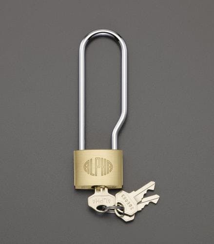 シリンダー南京錠(59mm吊長) 25mm EA983SA-25 4518340114630【別送品】