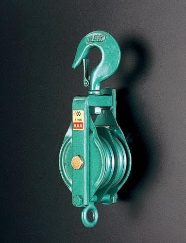 スリーエッチ 強力型滑車(2車) 75mm EA987HA-75B 4518340116832【別送品】