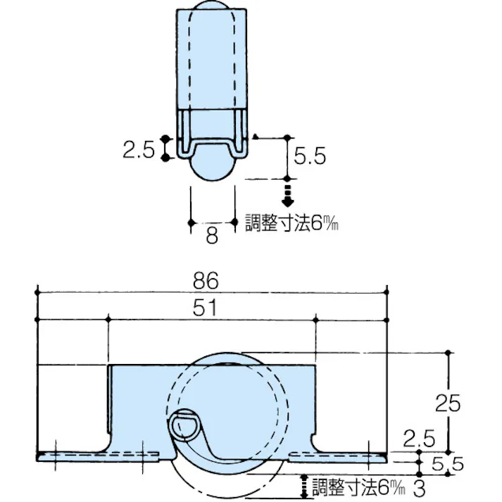 戸車(V型・調整型/2個) EA986RF-11 4518340139602【別送品】
