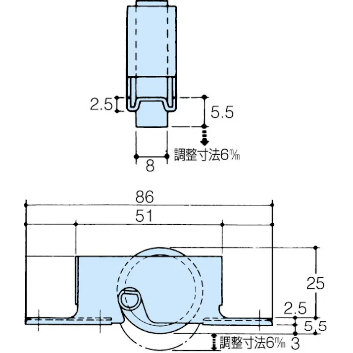 戸車(平型・調整型/2個) EA986RF-12 4518340139619【別送品】