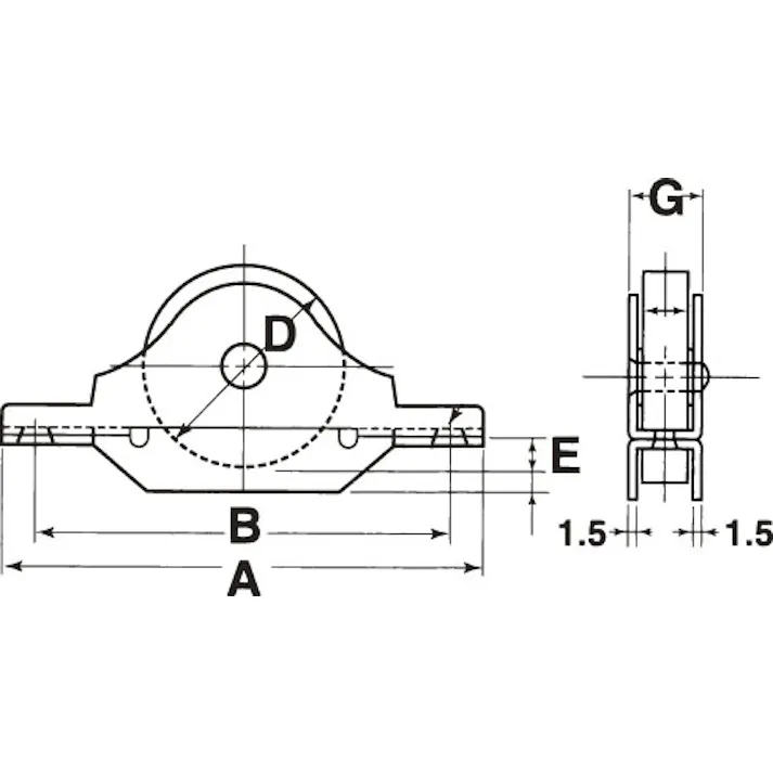 ヨコヅナ 戸車(平型・ステンレス車輪・ステンレス製) 75mm EA986R-23 4518340162167【別送品】