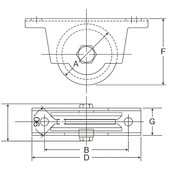 ヨコヅナ 戸車(防音・V型) 50mm/100kg EA986RD-50 4518340166103【別送品】