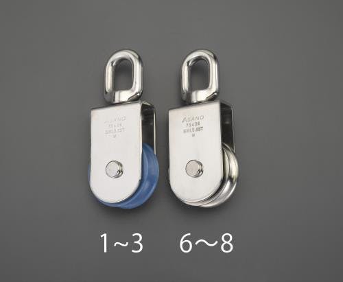 サンマブロック(ステンレス製/ステンレス車) 50mm EA987SE-6 4518340231009【別送品】