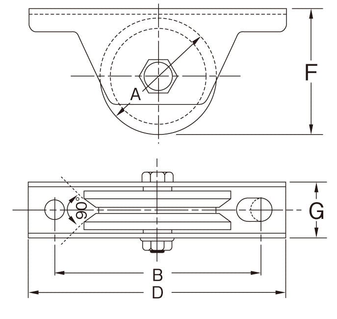 ESCO 60mm/ 300kg 戸車(重量用・ステンレス製) EA986RB-12