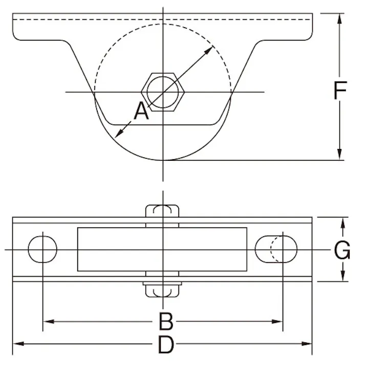 ヨコヅナ 戸車(防音・平型) 50mm/100kg EA986RB-31 4518340461611【別送品】