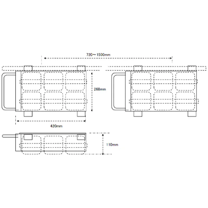 ESCO 12.0ton トランスポートローラー(伸縮式) EA986DB-52 4518340491960(CDC)【別送品】