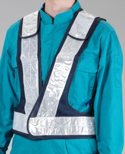 安全ベスト(紺/白) EA983R-25 4518340493438【別送品】