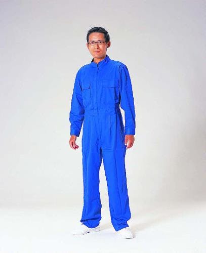 継ぎ作業服(青) [LL] EA996AC-33 4518340749672【別送品】