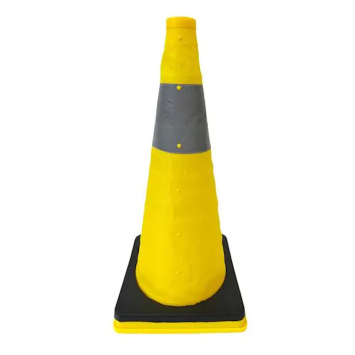 ESCO 295x295x620mm カラーコーン(伸縮式・黄/ウエイト付) EA983FT-192 4518340966017(CDC)【別送品】