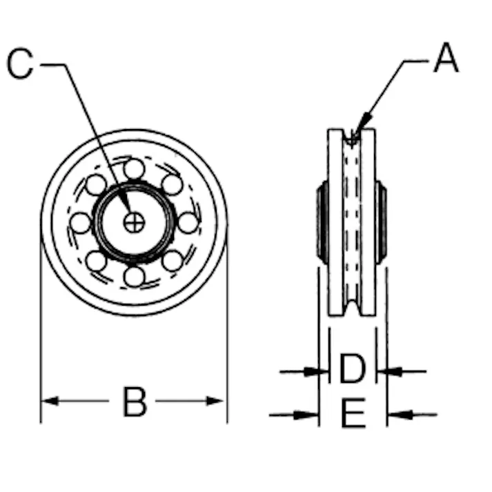 ロープシーブ(ステンレス製) 44x7.9x6.3mm EA987SL-2 4548745047868【別送品】