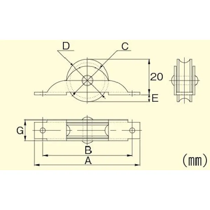 ヨコヅナ 戸車(丸溝・耐衝撃性特殊ナイロン) 24mm EA986RG-24A 4548745076028【別送品】