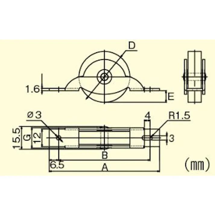 ヨコヅナ 戸車(平型・耐衝撃性特殊ナイロン) 36mm EA986RG-136H 4548745076066【別送品】