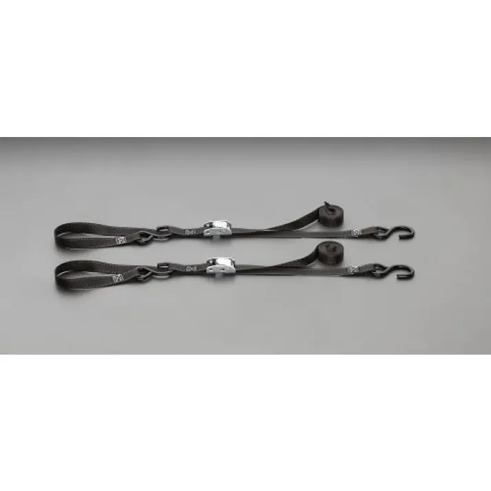 ESCO 25mmx2.5m/180kg 荷締ストラップ(黒/2本組) EA982BA-5B 4548745091106(CDC)【別送品】