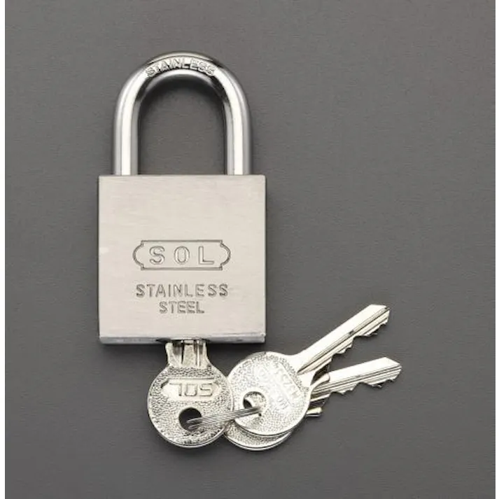 ESCO 30mm シリンダー南京錠(同一キー/ステンレス製) EA983TK-32S 4548745159332(CDC)【別送品】