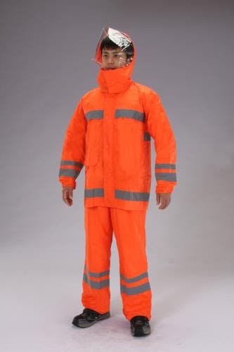 レインウェアー(反射テープ付・オレンジ) [LL] EA996XE-48 4548745305258【別送品】
