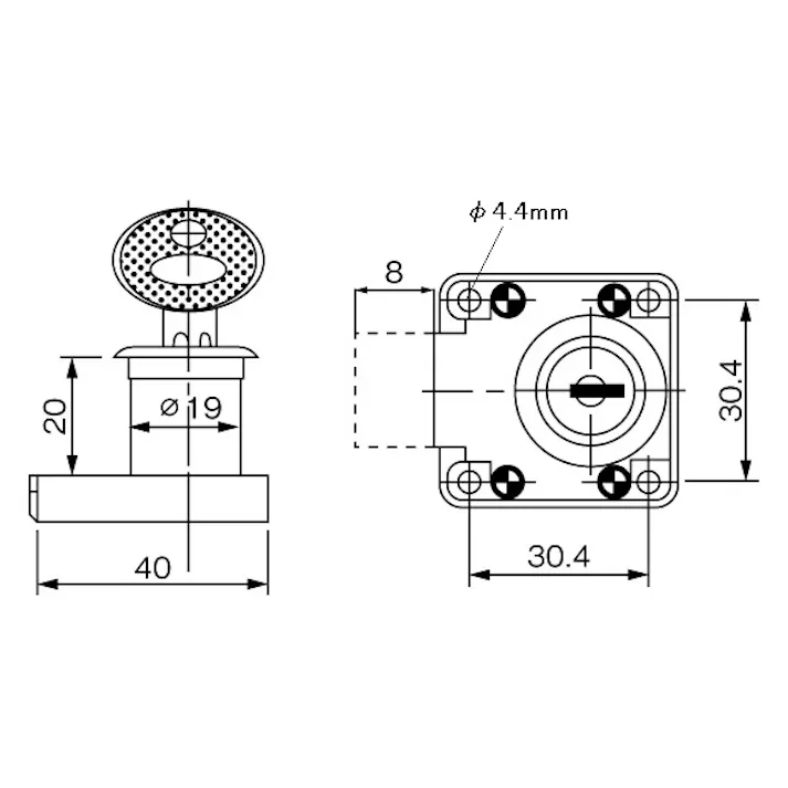 スライドロック 40x40mm EA983TP-20 4548745447064【別送品】