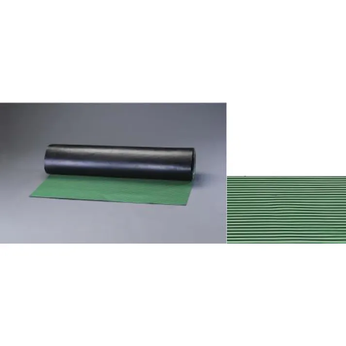 ESCO 1.0x 10m/3.0mm ゴムマット(横筋・緑) EA997RA-11 4548745454222(CDC)【別送品】