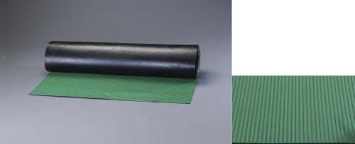ゴムマット(縦筋・緑) 1.0x10m/3.0mm EA997RA-12 4548745454239【別送品】