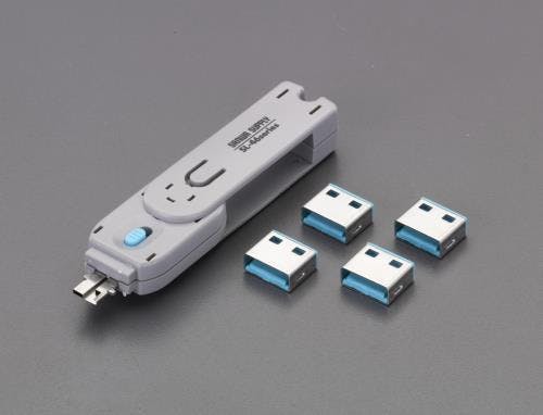 サンワサプライ USBコネクタ取付セキュリティ(青) EA983TS-7 4548745489453【別送品】