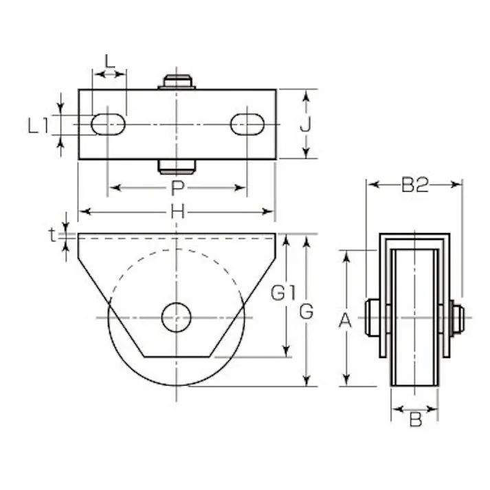 戸車(平型・重量用) 120mm/780kg EA986VG-120 4548745573879【別送品】