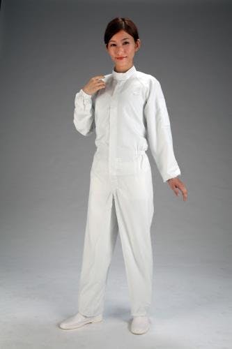 MCC(MaxClean) クリーンルーム用継ぎ作業服(白/センターファスナー) [LL] EA996DB-3 4548745614749【別送品】
