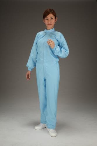 MCC(MaxClean) クリーンルーム用継ぎ作業服(青/センターファスナー) [LL] EA996DD-13 4548745616620【別送品】
