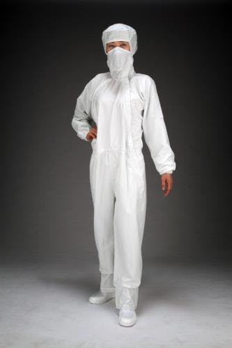 MCC(MaxClean) クリーンルーム用フード付継ぎ服(白/サイドファスナー) [L] EA996DC-2 4548745637427【別送品】