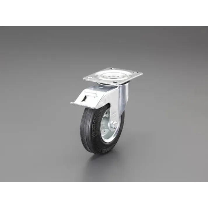 ESCO 80mm キャスター(自在金具/ブレーキ付) EA986H-21 4548745718270(CDC)【別送品】