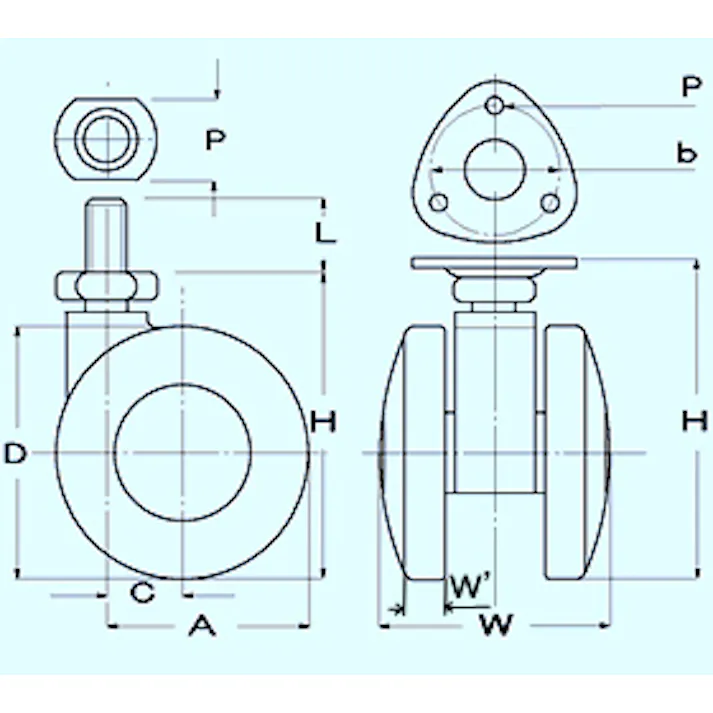 東信製作所(トーシン) 50mm キャスター(ツインホイール・ブレーキ付) EA986TB-150 4548745752946(CDC)【別送品】
