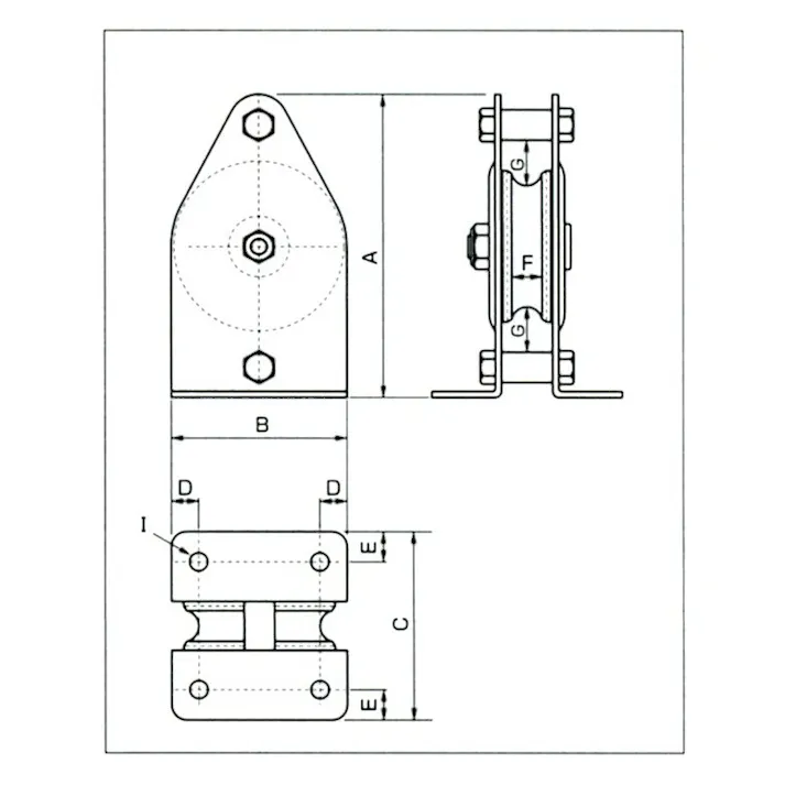 スリーエッチ 縦型固定滑車(1車/ベアリング) 50mm/125kg EA987HS-6 4548745761146【別送品】