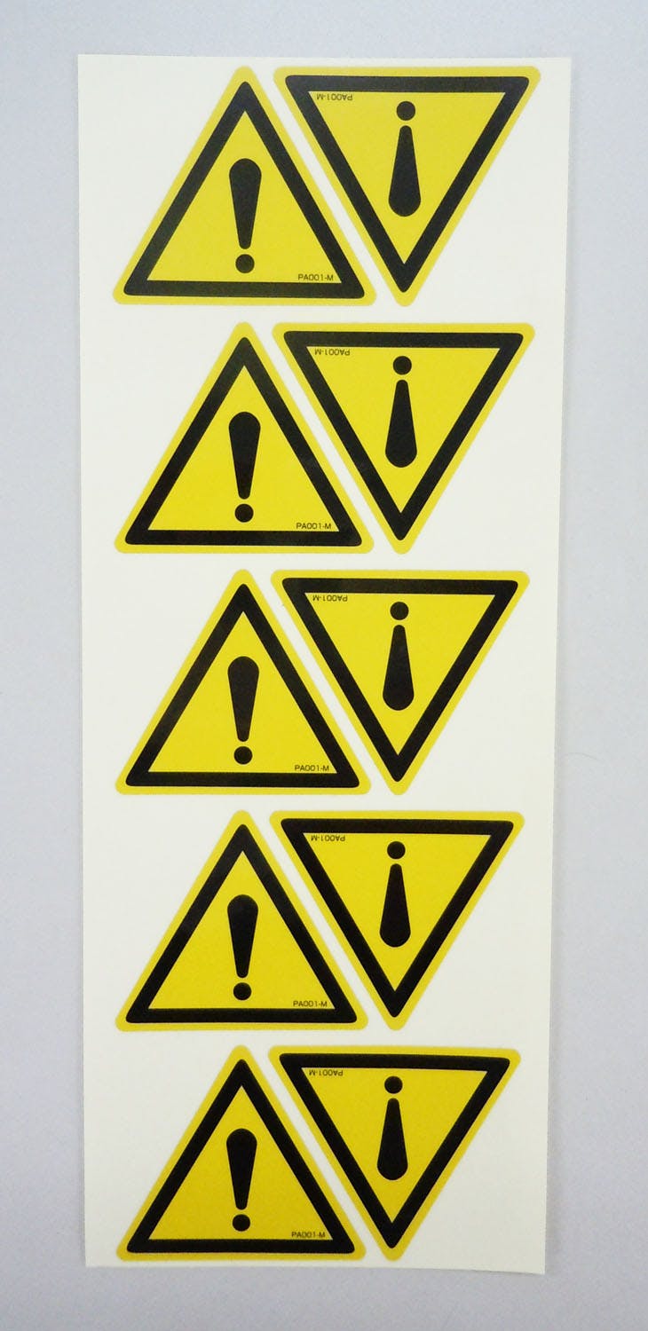 安全標識ステッカー[警告マーク](10枚) 40x46mm EA983CC-2