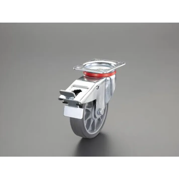 ESCO 200mm キャスター(自在・カバー・後輪ブレーキ付) EA986PD-3 4548745877977(CDC)【別送品】