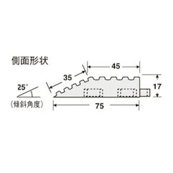 テラモト 角ふち(雌/灰) 75x375mm EA997RX-22 4548745906998【別送品】