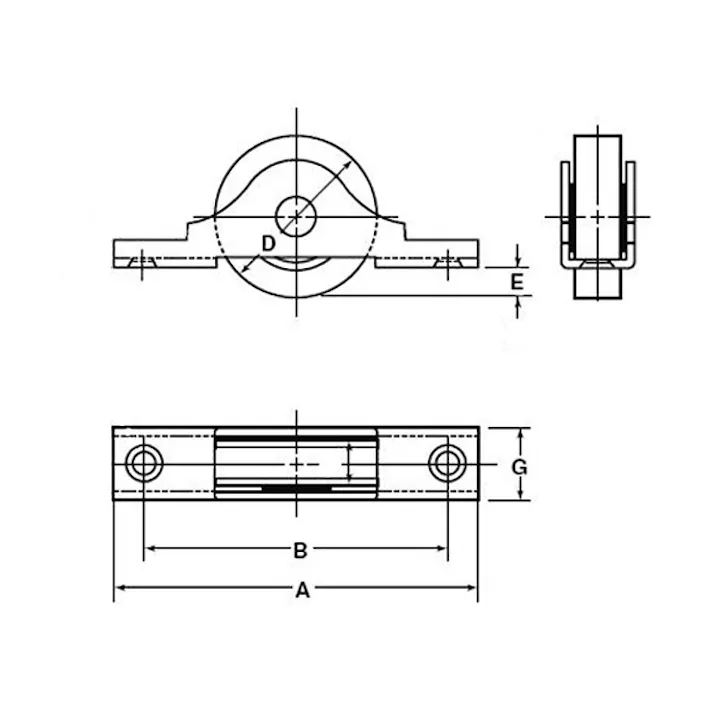 ヨコヅナ 戸車(平型・ステンレス製/2個) 35mm EA986RE-12 4548745994971【別送品】