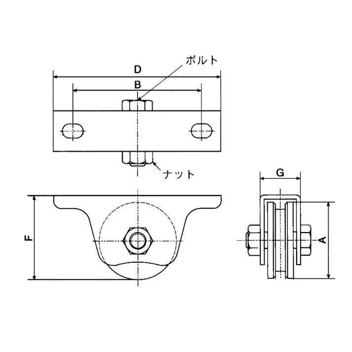 ヤボシ 戸車(重量用・V型・コ型兼用) 80mm EA986RA-308 4548745997255【別送品】