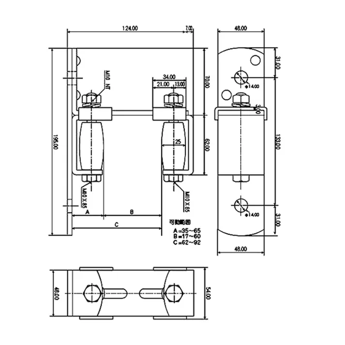 ヤボシ ガイドローラー(門扉用/2個) 17~60mm EA986RC-3 4548745999419【別送品】