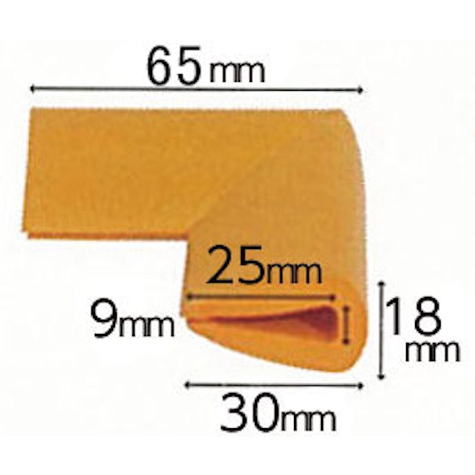 カーボーイ 65x65x18mm コーナーガード(はさみ型/黄/2個) EA983FE-381 4550061015254(CDC)【別送品】