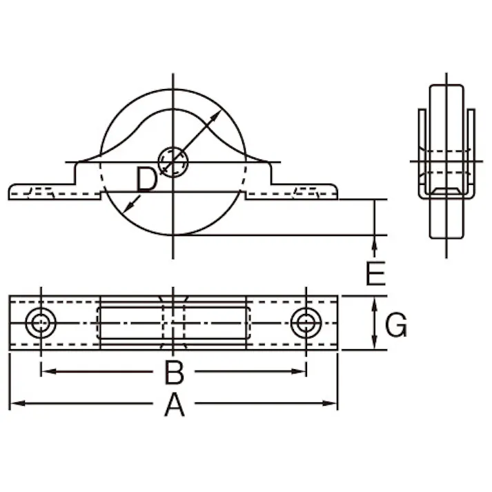 戸車(平型・ステンレス製) 42mm/80kg EA986RY-43 4550061032800【別送品】