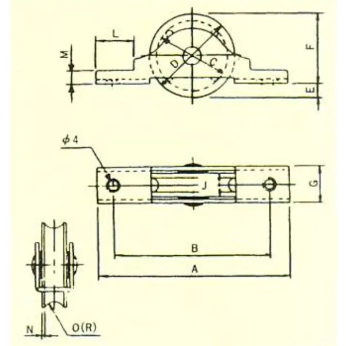 戸車(平型・ウレタン製) 30mm/20kg EA986RY-6 4550061035498【別送品】