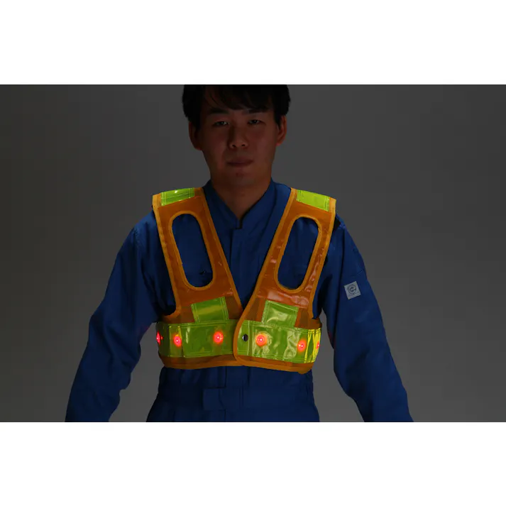 ミズケイ LED安全ベスト(フルハーネス用/紺・白) EA983R-256 4550061395066【別送品】