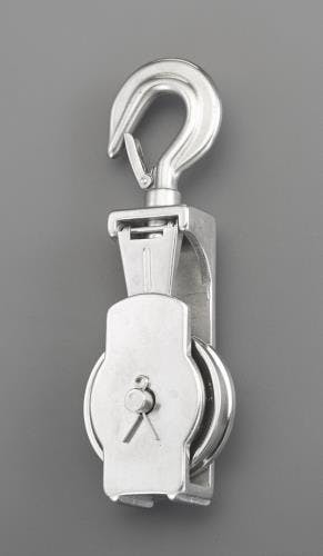 フック付滑車[ワイヤーロープ用](ステンレス製) 82.5mm EA987SR-5 4550061396360【別送品】