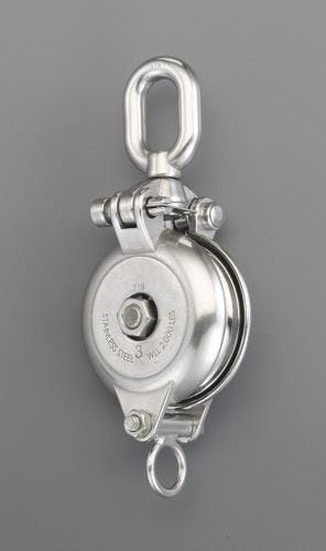 リング付ベアリング滑車[ロープ用](ステンレス製) 107mm EA987SR-42 4550061396391【別送品】