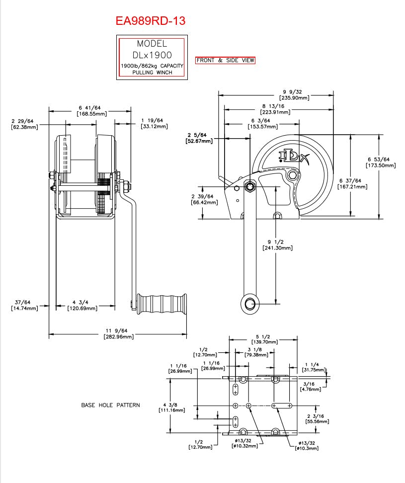 ESCO 862kg ハンドウィンチ EA989RD-13 4550061396506(CDC)【別送品