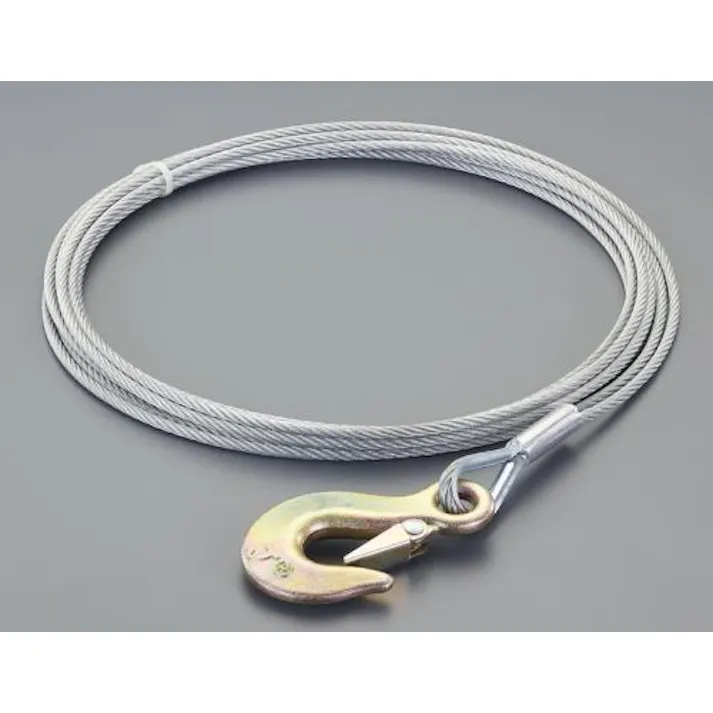 ESCO 5mmx4.5m ハンドウィンチ用ワイヤー(フック付) EA989SD-4.5 4550061396582(CDC)【別送品】