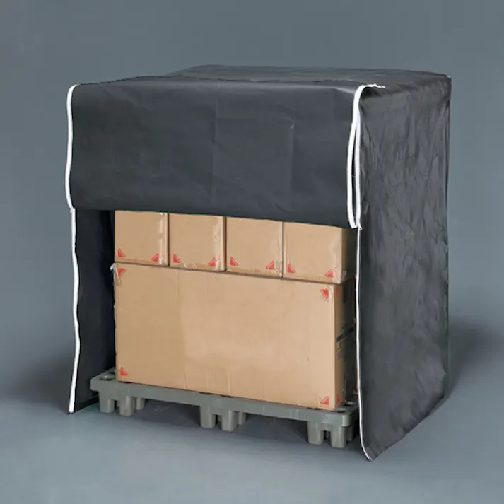 パレットカバー(ファスナー式/黒) 1200x1200x1300mm EA985PK-12A 4550061423707【別送品】