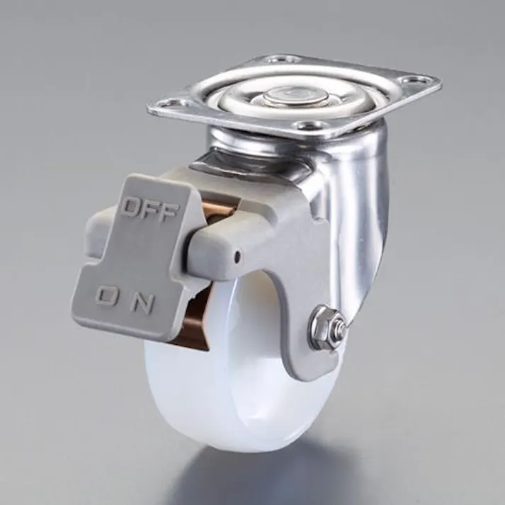 ナンシン 75mm キャスター(自在金具・ブレーキ付・ステンレス製) EA986PT-522 4550061501511(CDC)【別送品】