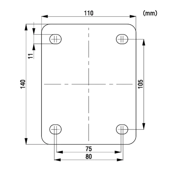 ESCO 200mm キャスター(固定金具/静音快適型) EA986KA-84 4550061534595(CDC)【別送品】