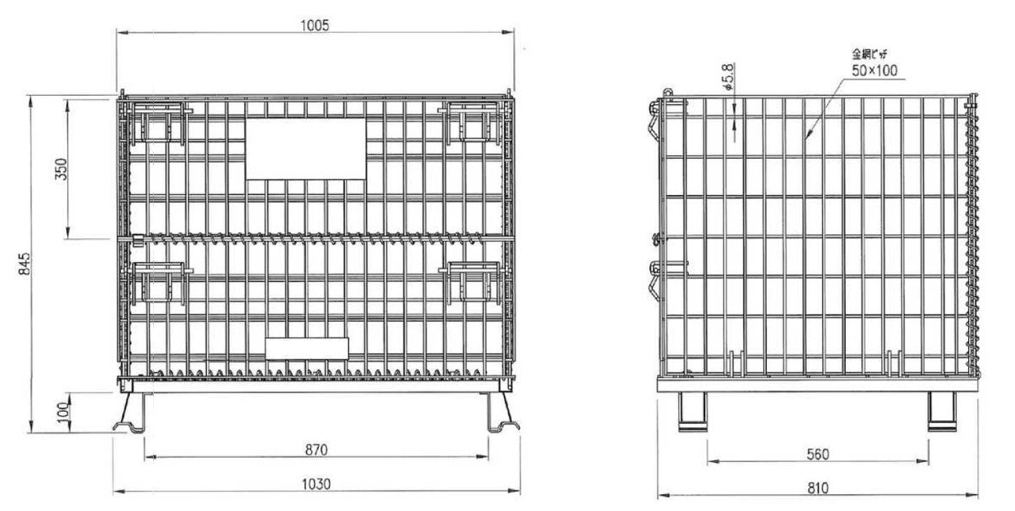 ESCO 1030x 810x845mm/1000kg メッシュパレット EA985R-31