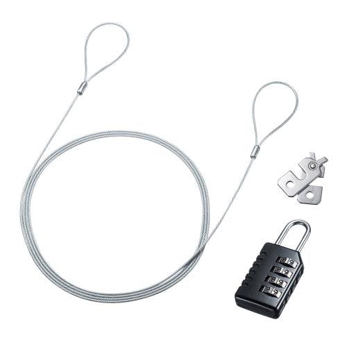 サンワサプライ セキュリティワイヤー(Noble Wedge対応) φ2.2mmx2.0m EA983TS-237 4550061706169【別送品】