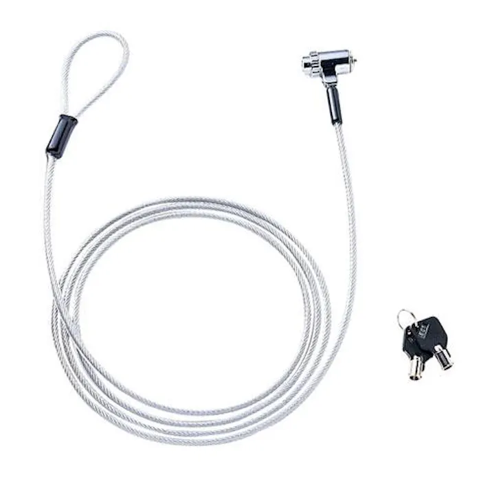 サンワサプライ φ5.0mmx2.0m パソコンセキュリティワイヤー EA983TS-244 4550061706916(CDC)【別送品】